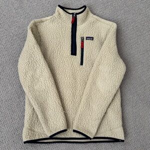 Kids Patagonia Retro Pile 1/4 Fleece Jacket, size XL (14)